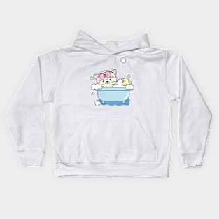 bathing cat Kids Hoodie